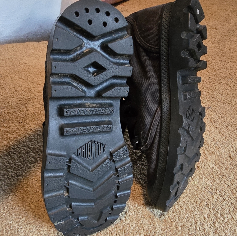 Womans black Palladium cuff boots 7 - Picture 4 of 6